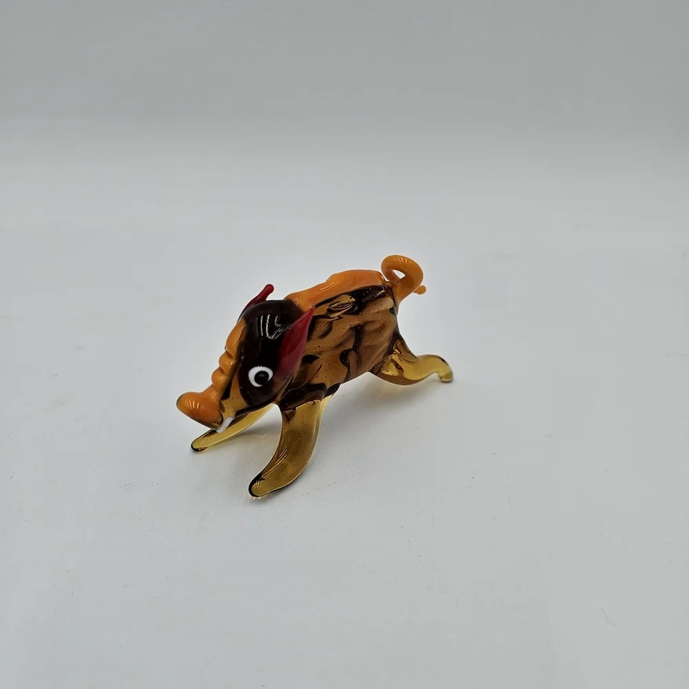 Handcrafted Glass Boar Figurine